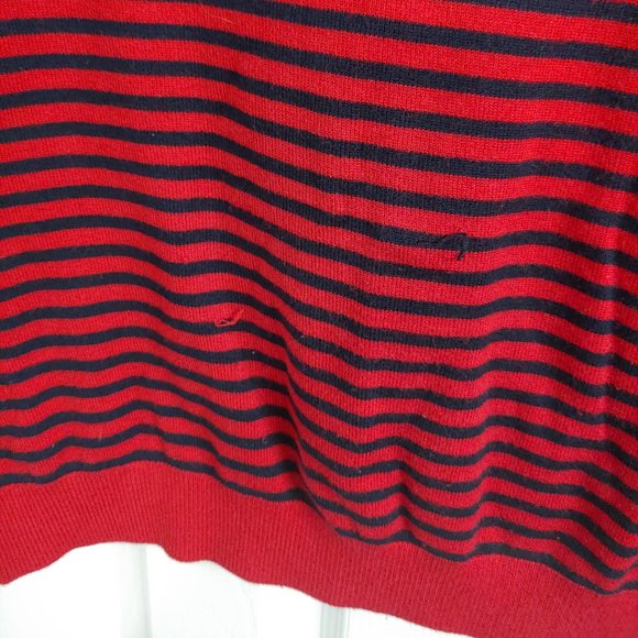 Red & Navy Striped Sweater - Picture 3 of 4